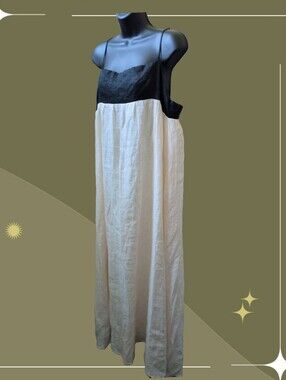 ✨Elena Buttermilk Linen Maxi Dress Size Us 12